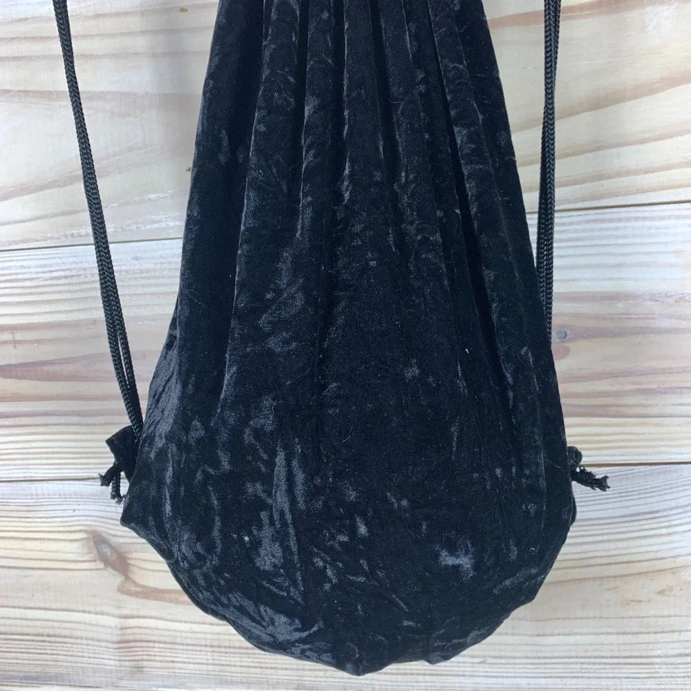 Velvet Rave Grunge Gothic Bag Unbranded Drawstring Backpack Unisex OS Black